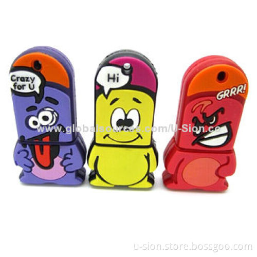 Promotional Cartoon USB Flash Memory/Sticks, Customized Designs Welcomed